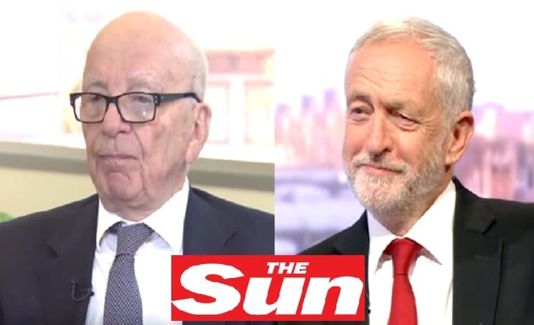 Rupert Murdoch Jeremy Corbyn The Sun Main