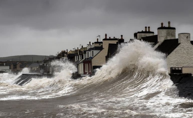 Climate change warmer waves crashing