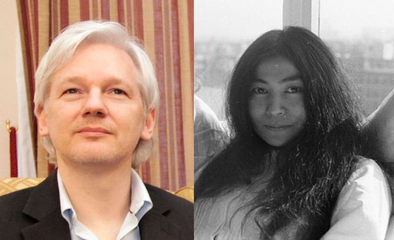 Julian Assange and Yoko Ono