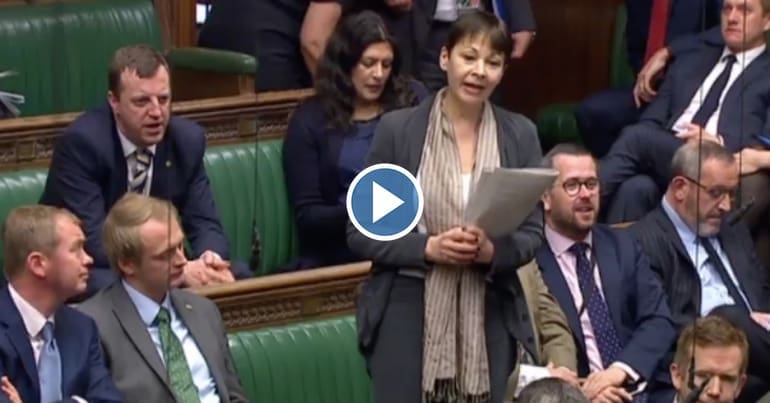 Caroline Lucas in parliament