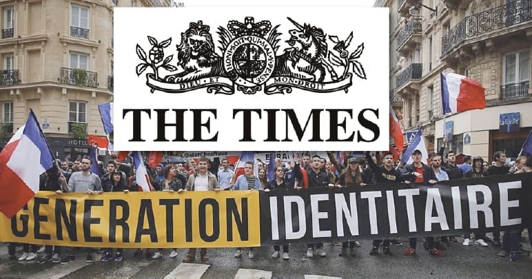 The Times logo over a Generation Identity banner