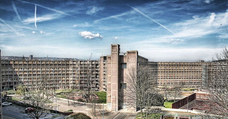 Skyline of social housing in Sheffield