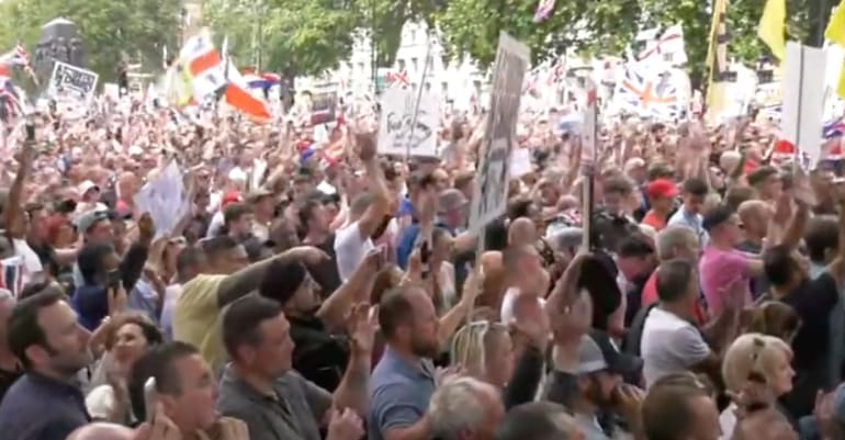Crowds at Free Tommy protest