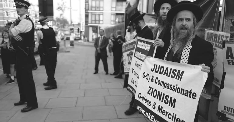 Jews United Against Zionism protest