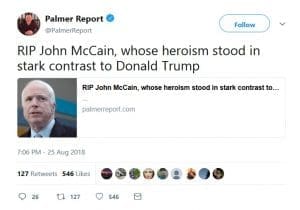 Bill Palmer cites McCain's "heroism"