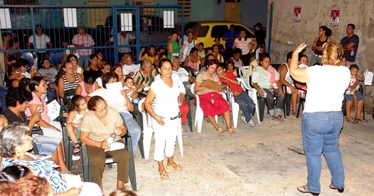 People at a communal assembly in Venezuela