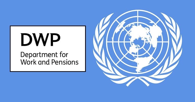 The DWP and UN logos