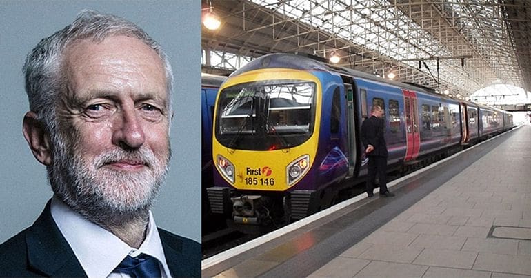 Jeremy Corbyn and a train