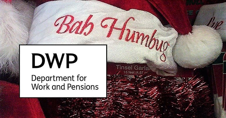 Bah Humbug hat and the DWP logo