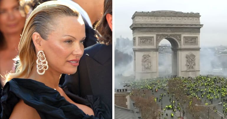 Pamela Anderson and the Yellow Vests protests in Paris