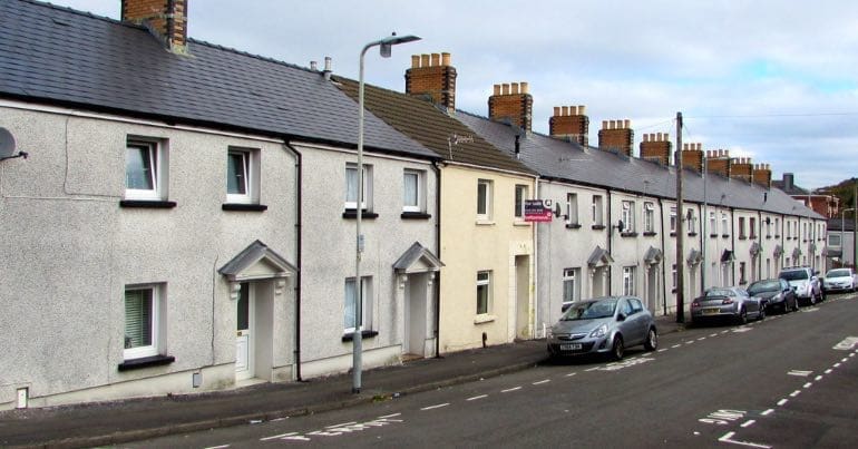 A row of houses.