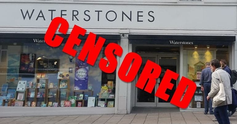 Waterstones Bookshop with "CENSORED" across the image
