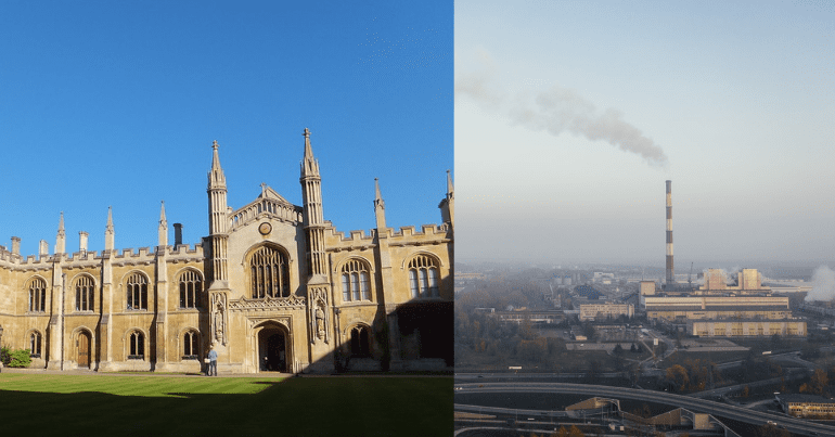 Cambridge university and power station