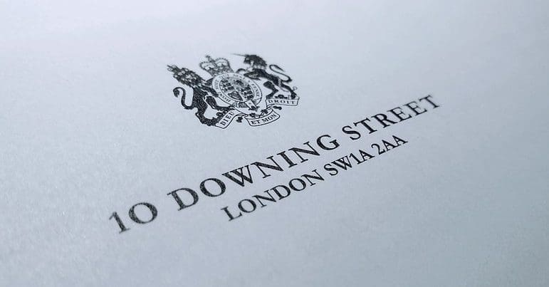A Downing Street letter header