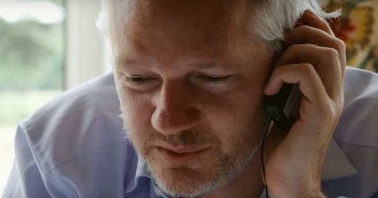 Julian Assange on phone to US state department