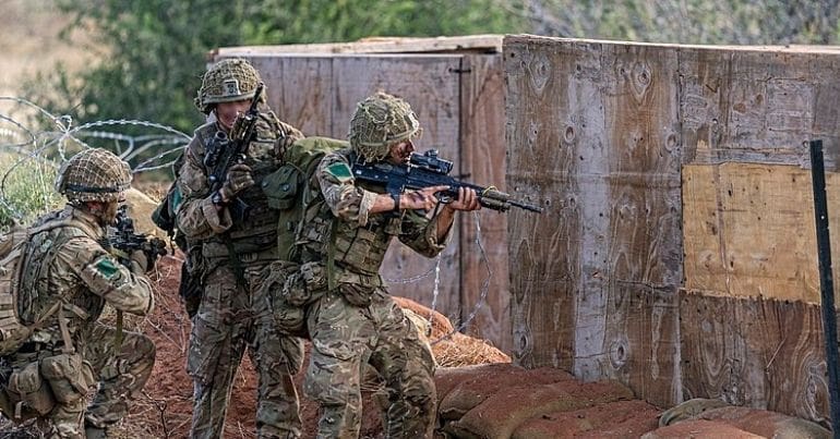 British soldiers training