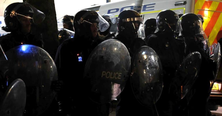 Riot police Bristol illustrating story about Justice for Bristol Protesters calling for a public inquiry