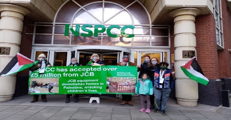 Handing in the petition to the NSPCC