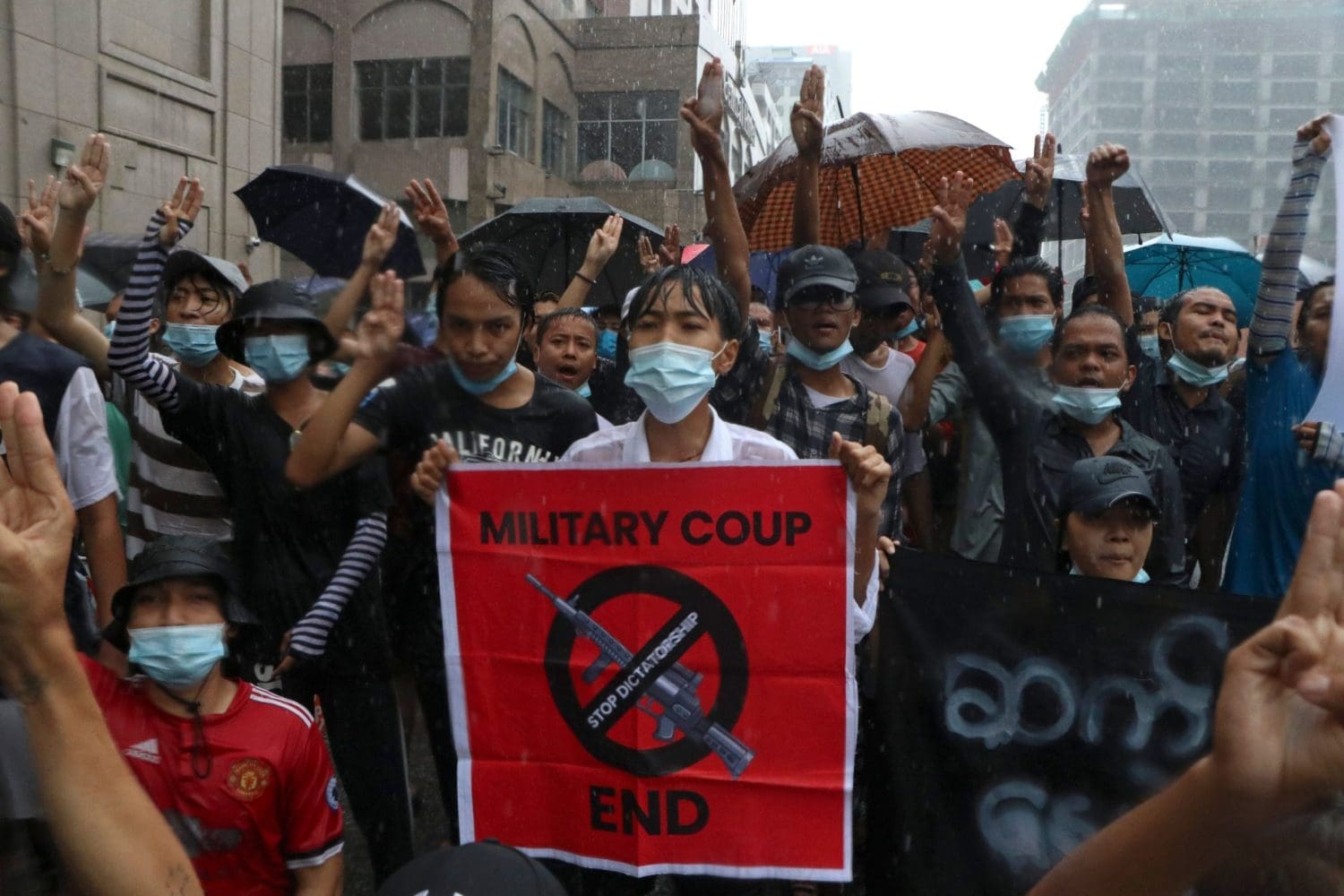 Myanmar coup protestors