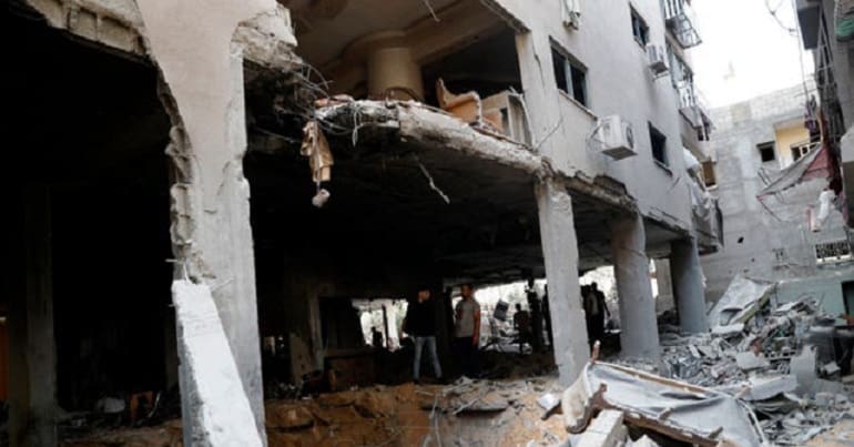 A bombed out building in Gaza