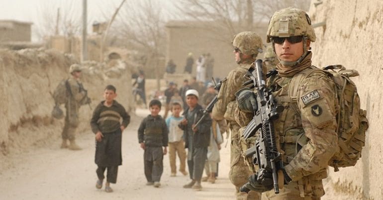 US soldiers on patrol in Afghanistan