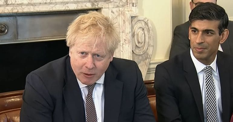 Boris Johnson & Rishi Sunak at cabinet