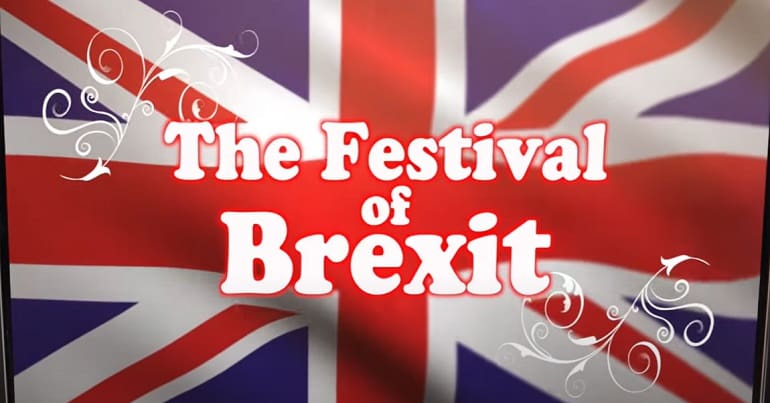 The Festival of Brexit written against a union jack