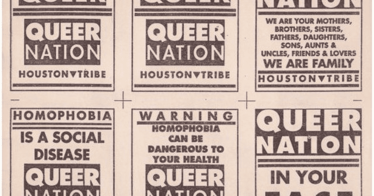 front pages from 1990s "Queer Nation"
