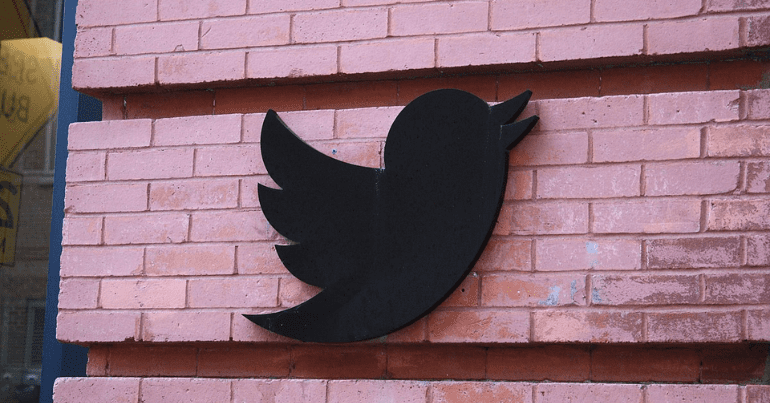 Musk's Twitter logo outside of the NY office