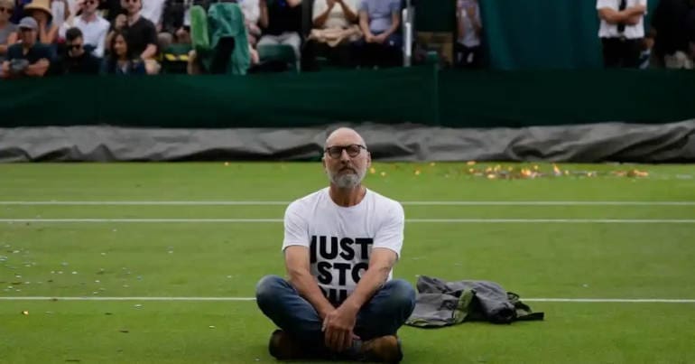 just stop oil takes action at Wimbledon
