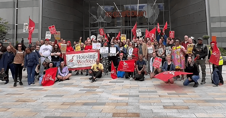 Unite St Mungo's protest charity homelessness