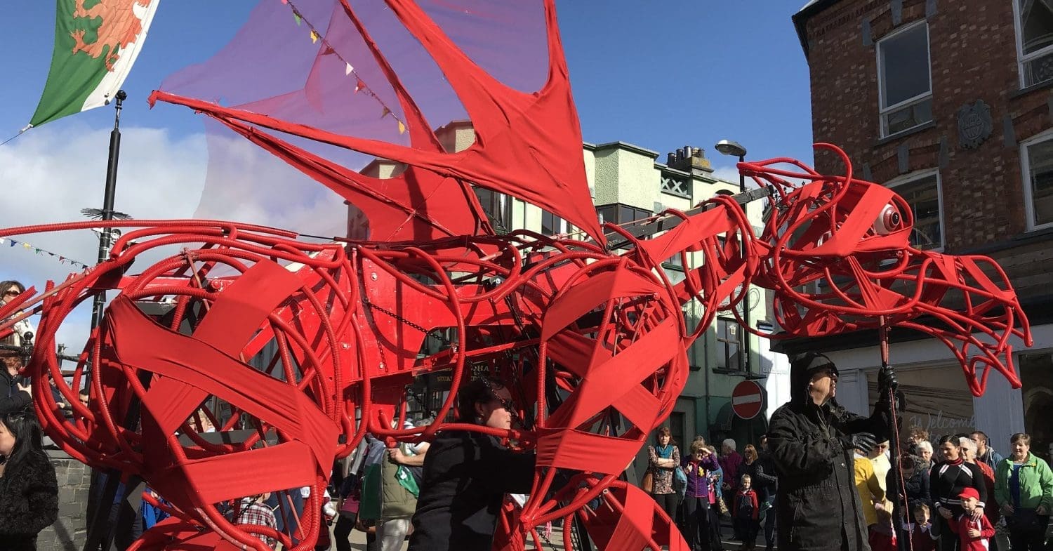Welsh dragon independence march