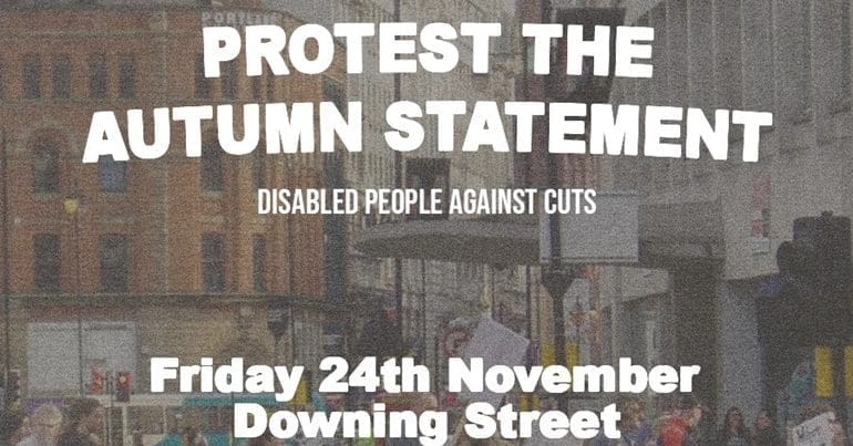 DPAC Autumn Statement protest disabled people