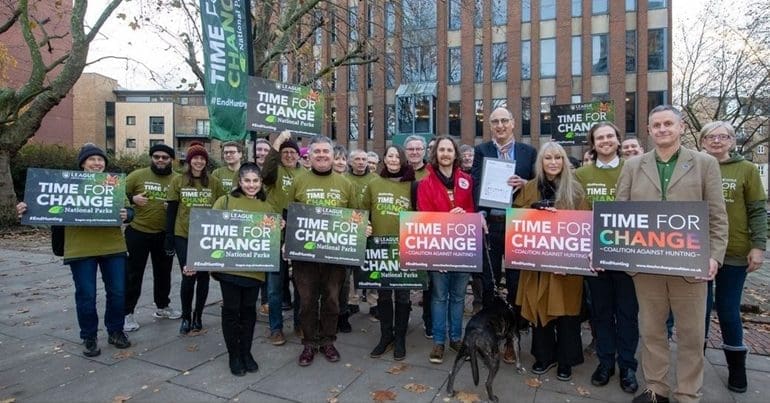 Time for Change protest over National Parks trail hunting fox hunting