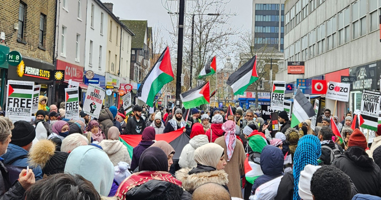 A pro-Palestine march in London