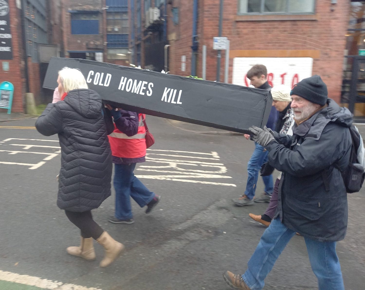 funeral procession in Leeds over energy bills