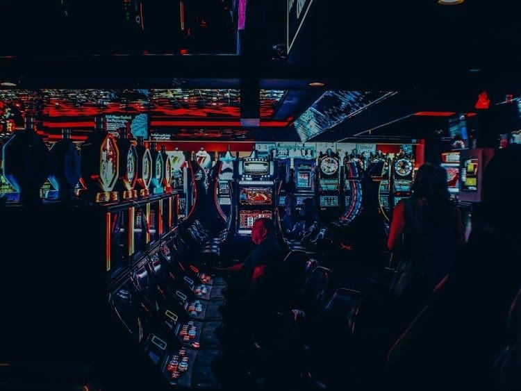 slot games a casino darkened