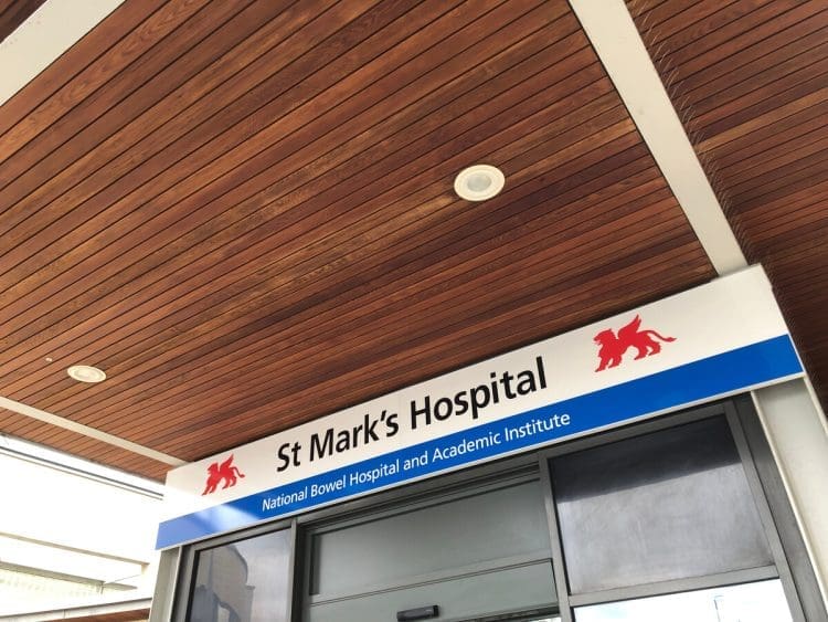 Entrance to St Mark's Hospital in London ME/CFS