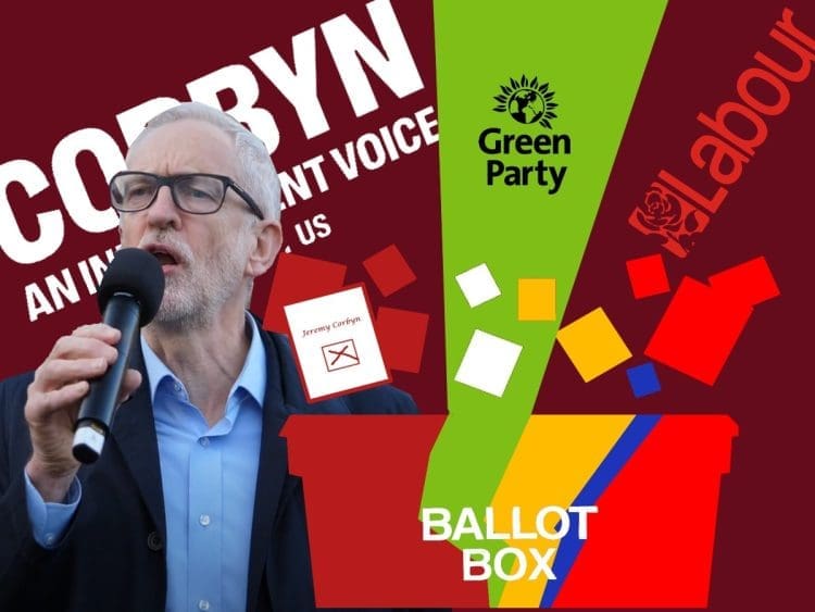 Jeremy Corbyn at a ballot box Green Party