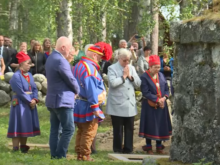 Sami Indigenous community gathered at a memorial event.