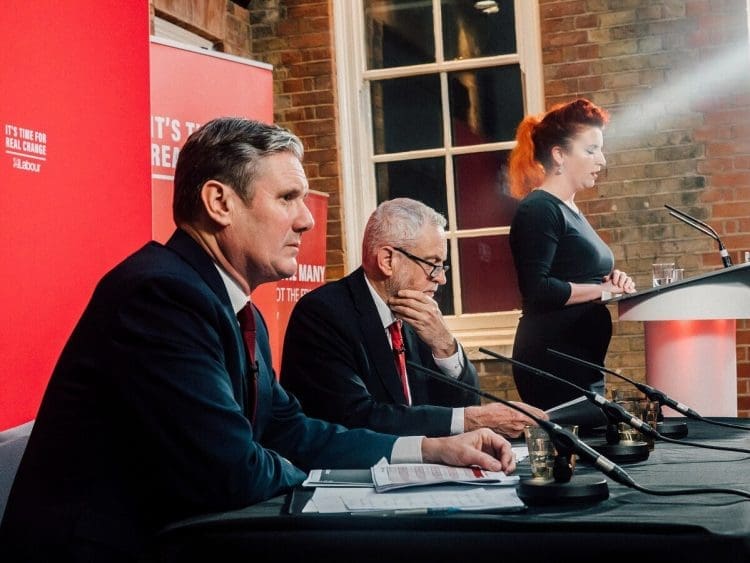 Starmer and Corbyn Labour general election
