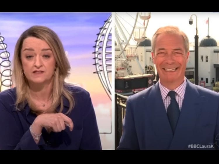 Laura Kuenssberg and Nigel Farage BBC
