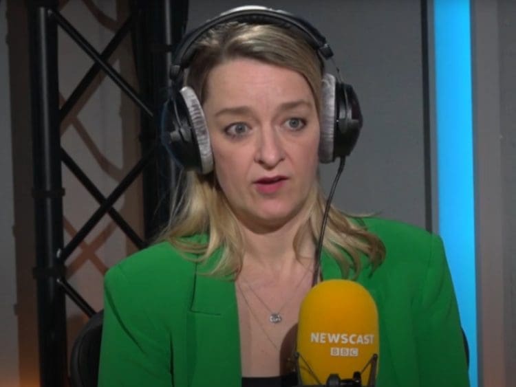 Laura Kuenssberg looking confused Sunak D-Day