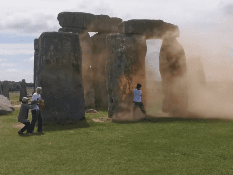 Just Stop Oil protesters at Stonehenge