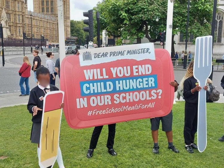 free school meals for all protest parliament